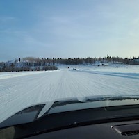 Returning to the highway with a hundred meters of ice road to go - 2021-02-16