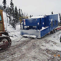 Generator container being set up at Mon Property