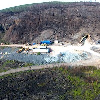 Aerial View QWest - A Zone Portal, Genrators container, Maintenance Facility, Mining Equipment